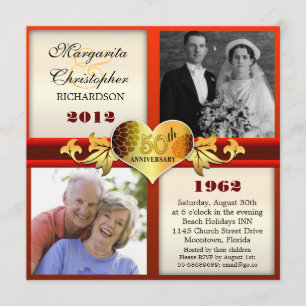 elegante Einladungen zum 50. Hochzeitstag Foto