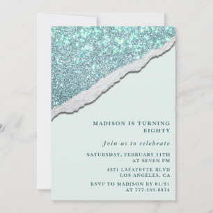 Elegante Einladungen zum 80. Geburtstag Glam Glitz