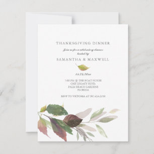 Elegante Einladungen zum Thanksgiving-Treffen mit