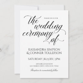 Elegante Einladungen zur Hochzeit | Schwarz