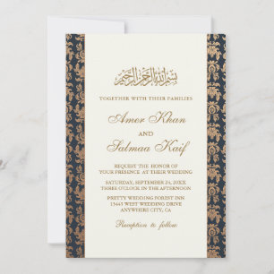 Elegante Einladungen zur muslimischen Hochzeit