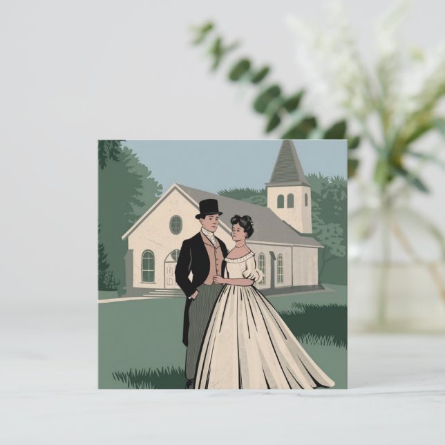 Elegante Einladungskarte feiert Liebe Einladung (Stehend Vorderseite)