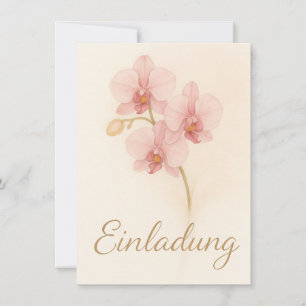 Elegante Einladungskarte mit zarten rosa Orchideen Einladung