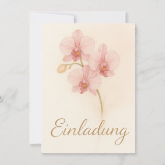 Elegante Einladungskarte mit zarten rosa Orchideen Einladung
