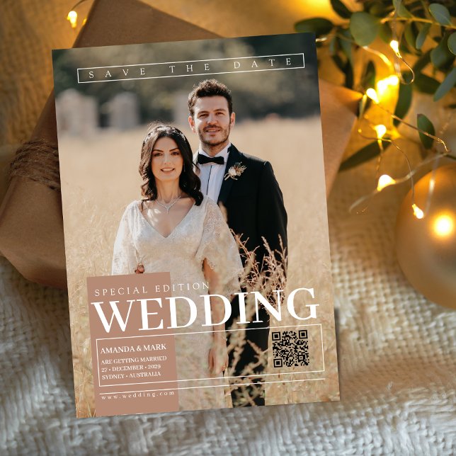 Elegante Einmalige Zeitschrift Cover Save the Date Einladung (Von Creator hochgeladen)