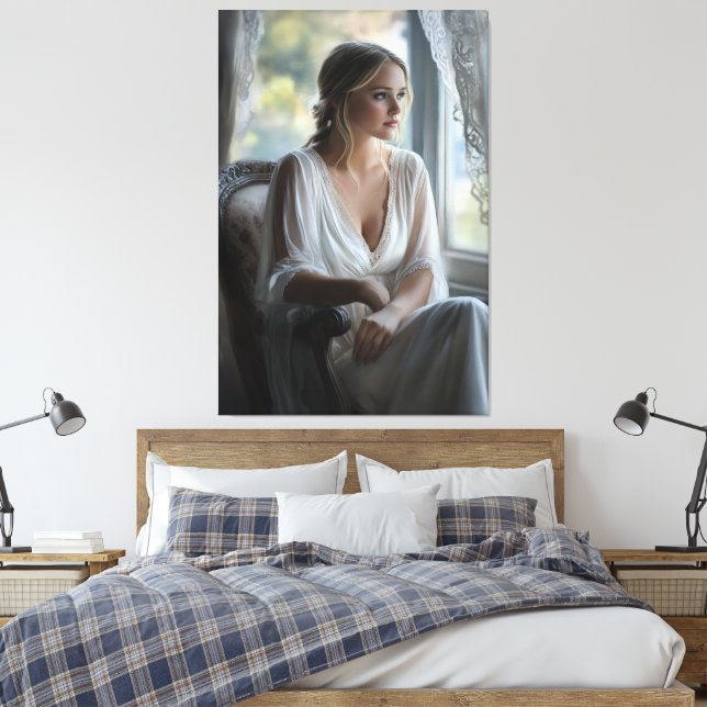 Elegante Einrichtung: Wasserfarben Kunst Leinwanddruck (Insitu (Schlafzimmer))