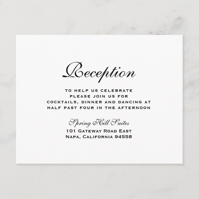 Elegante Einsteckkarte Begleitkarte (Vorderseite)