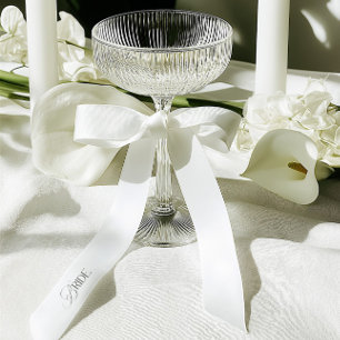 Elegante Einzelinschrift Braut Weiße Hochzeit Satinband