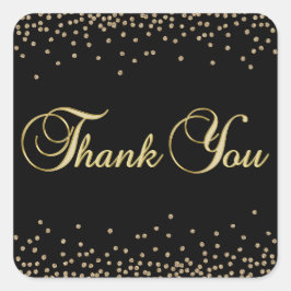 Elegante einzigartige Black Gold Confetti Vielen D Quadratischer Aufkleber