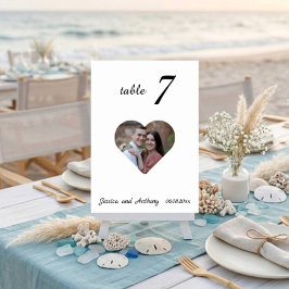 Elegante, einzigartige White Foto Wedding Tischnum Tischnummer