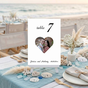 Elegante, einzigartige White Foto Wedding Tischnum Tischnummer