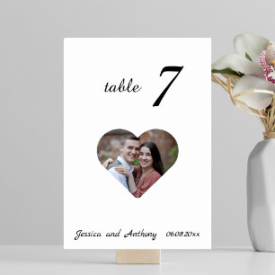 Elegante, einzigartige White Foto Wedding Tischnum Tischnummer
