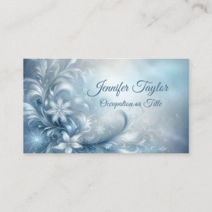 Elegante Eisblaue Florale Frost Professional Visitenkarte