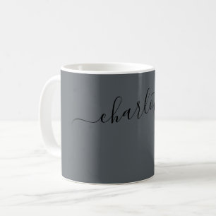 Elegante Eisen-Grau-Farbgebung Moderne Name Person Kaffeetasse