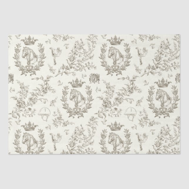 Elegante Elegant Chic Beige Reitausflug Seidenpapier (Vorderseite)