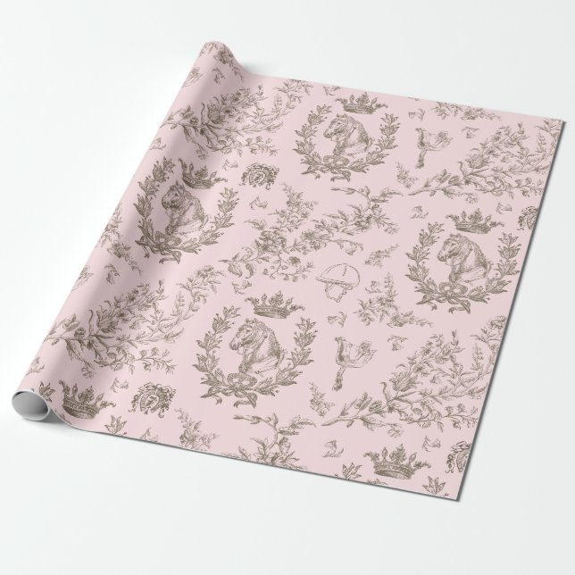 Elegante Elegant Chic Pink Beige Reitausflug Geschenkpapier (Ungerollt)