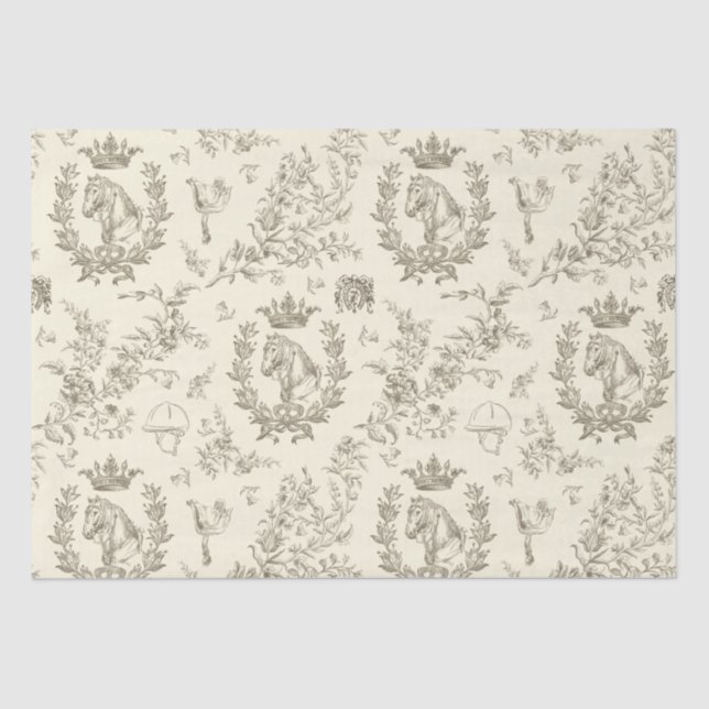 Elegante Elegante Chic Beige Cream Reitschiff Seidenpapier (Vorderseite)