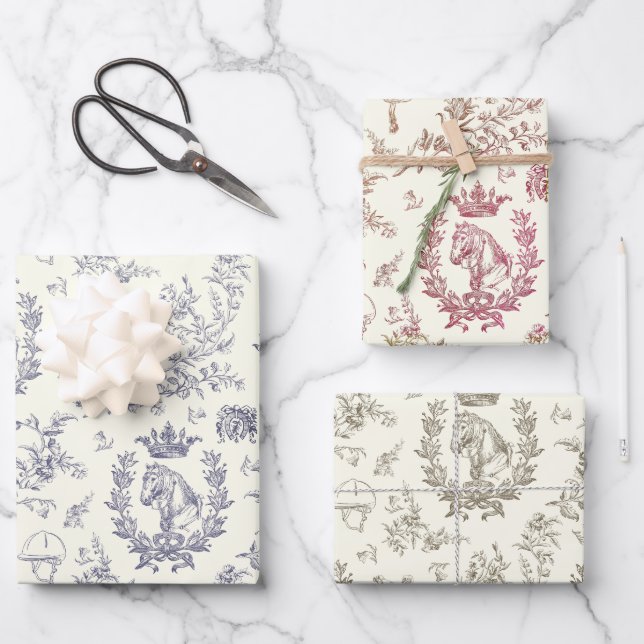 Elegante Elegante Chic Reittour Geschenkpapier Set (Vorderseite)