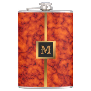 Elegante Elegante Moderne Black Gold Marmor Flachmann