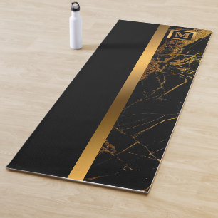 Elegante Elegante Moderne Black Gold Marmor Yogamatte
