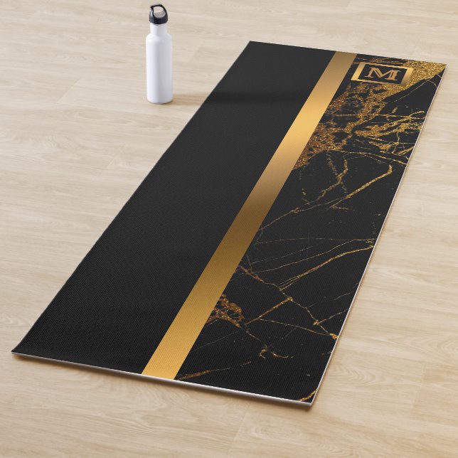 Elegante Elegante Moderne Black Gold Marmor Yogamatte (Beispiel)