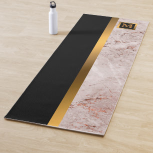 Elegante Elegante Moderne Black Gold Marmor Yogamatte