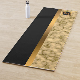 Elegante Elegante Moderne Black Gold Marmor Yogamatte