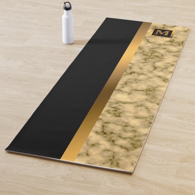 Elegante Elegante Moderne Black Gold Marmor Yogamatte (Beispiel)