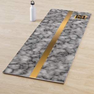 Elegante Elegante Moderne Black Gold Marmor Yogamatte