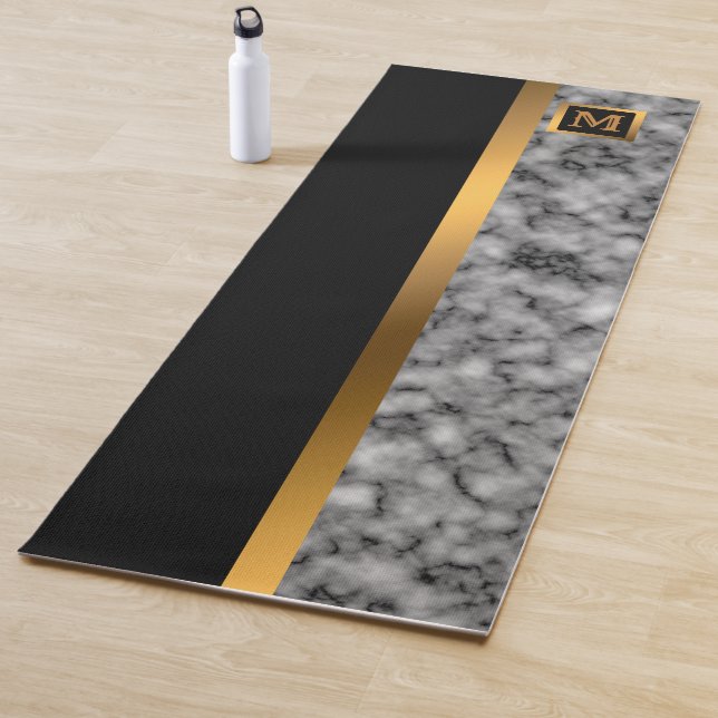 Elegante Elegante Moderne Black Gold Marmor Yogamatte (Beispiel)