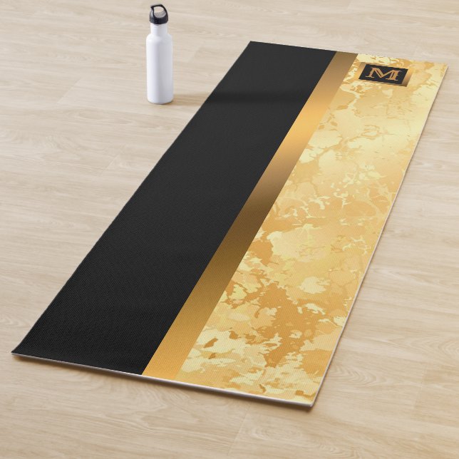 Elegante Elegante Moderne Black Gold Marmor Yogamatte (Beispiel)
