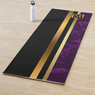Elegante Elegante Moderne Black Gold Marmor Yogamatte
