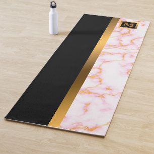 Elegante Elegante Moderne Black Gold Marmor Yogamatte
