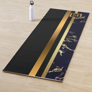Elegante Elegante Moderne Black Gold Marmor Yogamatte