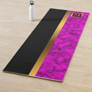 Elegante Elegante Moderne Black Gold Marmor Yogamatte