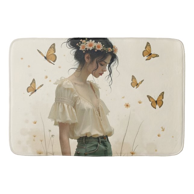 Elegante Eleganz im Schmetterlingstanz Badematte (Vorderseite)