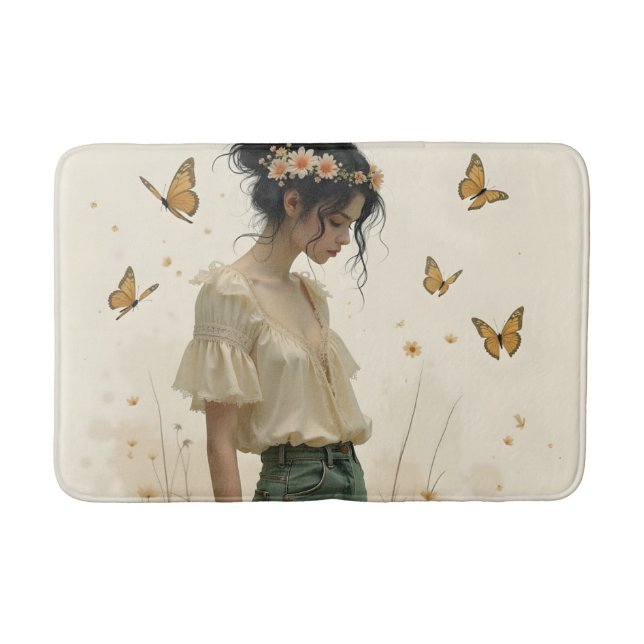 Elegante Eleganz im Schmetterlingstanz Badematte (Vorderseite)