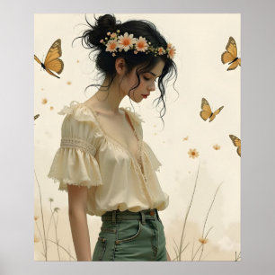 Elegante Eleganz im Schmetterlingstanz Poster