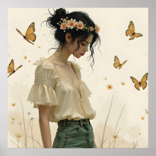 Elegante Eleganz im Schmetterlingstanz Poster