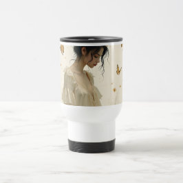 Elegante Eleganz im Schmetterlingstanz Reisebecher