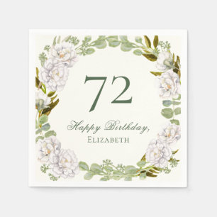 Elegante Elfenbein-Blumen-72.-Geburtstagsserviette Serviette