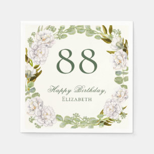 Elegante Elfenbein-Blumen-88.-Geburtstagsserviette Serviette