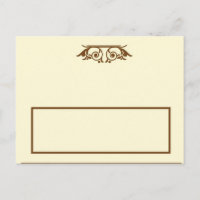 Elegante Elfenbein/Brown Wedding Writable Platzkar