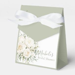 Elegante Elfenbein-Hochzeits-Brautparty Blumenmust Geschenkschachtel