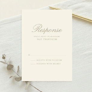 Elegante Elfenbein-Klassische Hochzeit RSVP Karte
