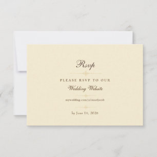 Elegante Elfenbein-Minimalismus-Hochzeits-RSVP RSVP Karte