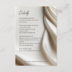 Elegante Elfenbein-Satin-Details Karte
