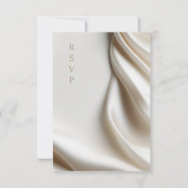 elegante Elfenbein-Satin-Hochzeits-Menüauswahl RSV RSVP Karte