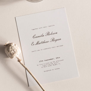 Elegante Elfenbein- und Braune Hochzeit  Einladung