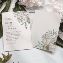 Elegante Elfenbein- und Cremeweiße Blumenhochzeit